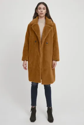 Haya Faux Fur Coat (Sudan Brown)