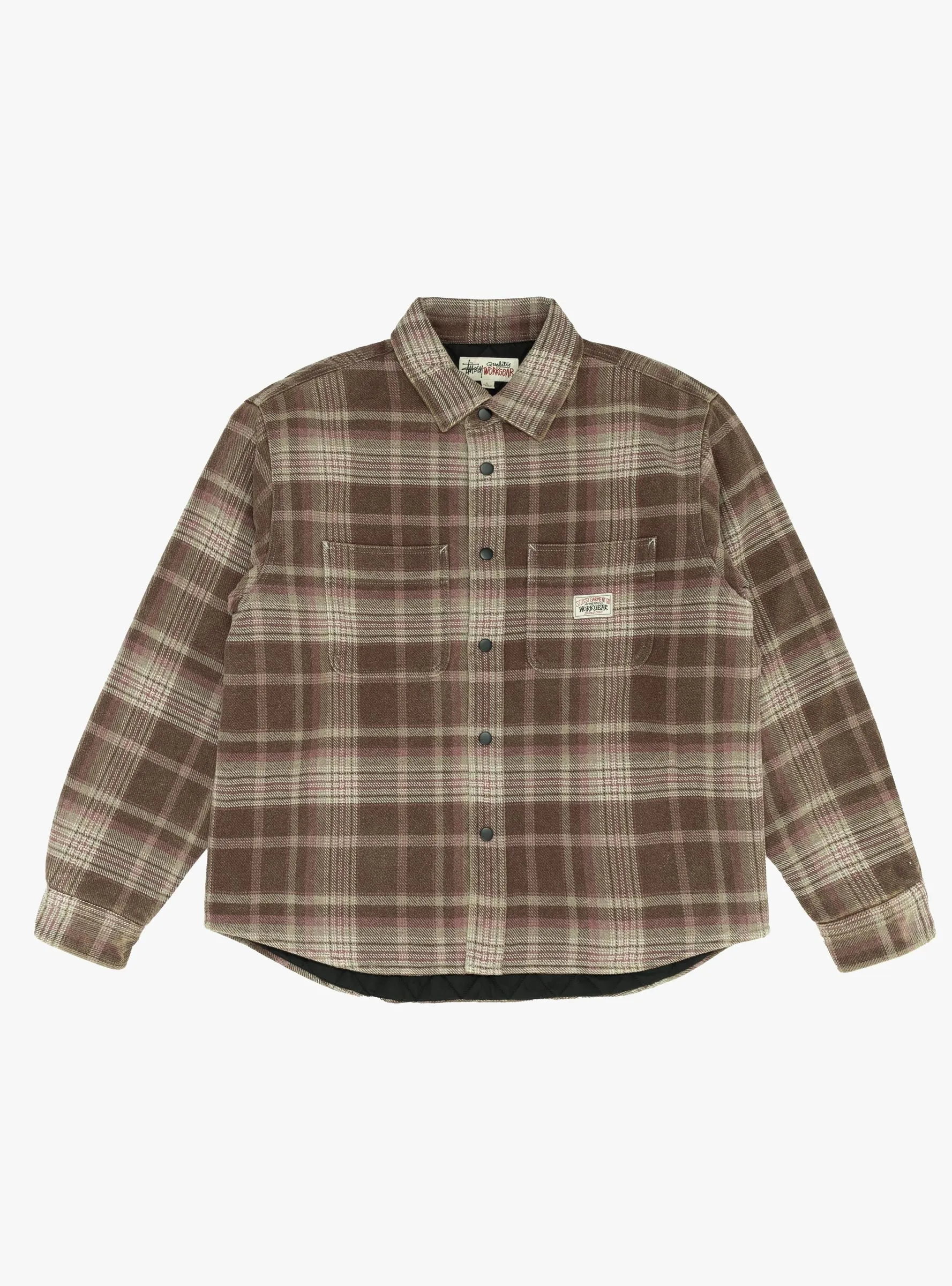 Heavy Washed Plaid Shirt Brown