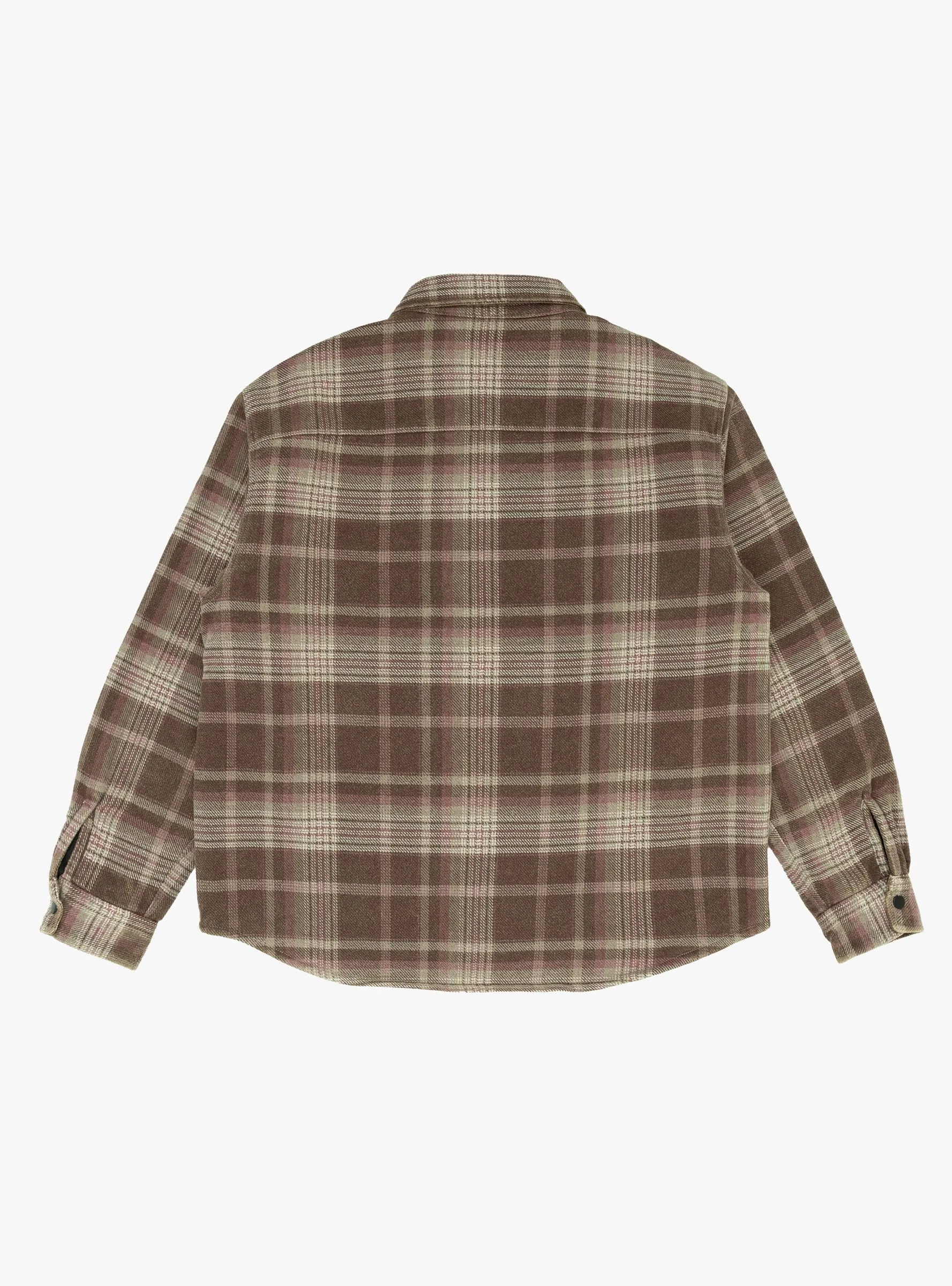 Heavy Washed Plaid Shirt Brown