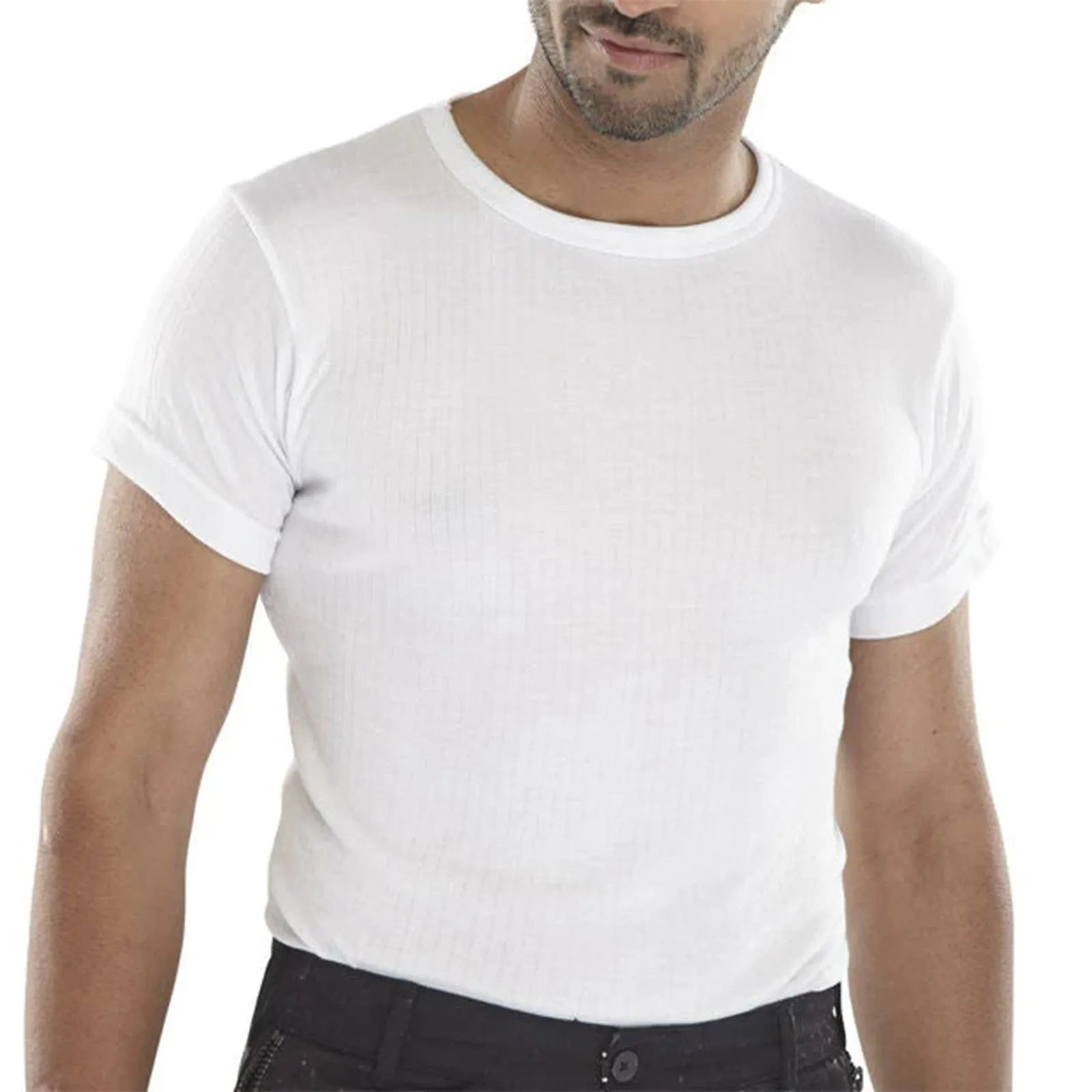 Hot Stuff Men's Thermal Short Sleeve T-Shirt - White