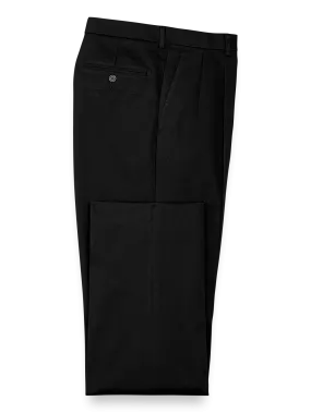 Impeccable Cotton Chino Pleated Pants - Black