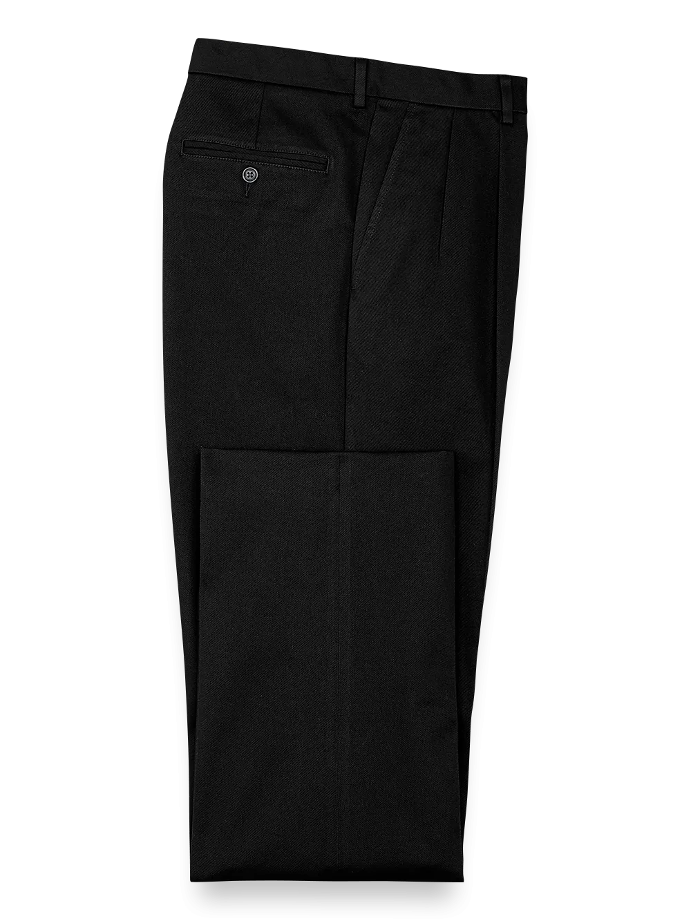 Impeccable Cotton Chino Pleated Pants - Black