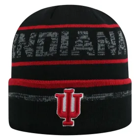 Indiana Hoosiers TOW Black Striped "Effect" Style Cuffed Knit Beanie Cap