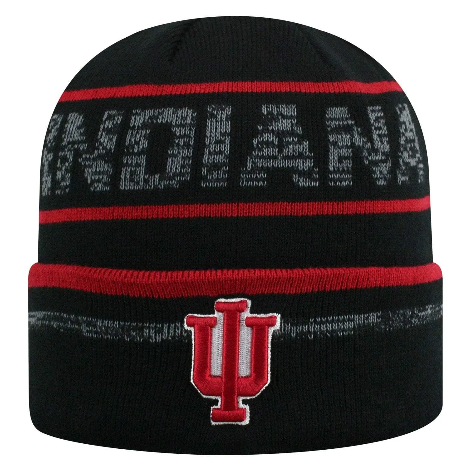 Indiana Hoosiers TOW Black Striped "Effect" Style Cuffed Knit Beanie Cap