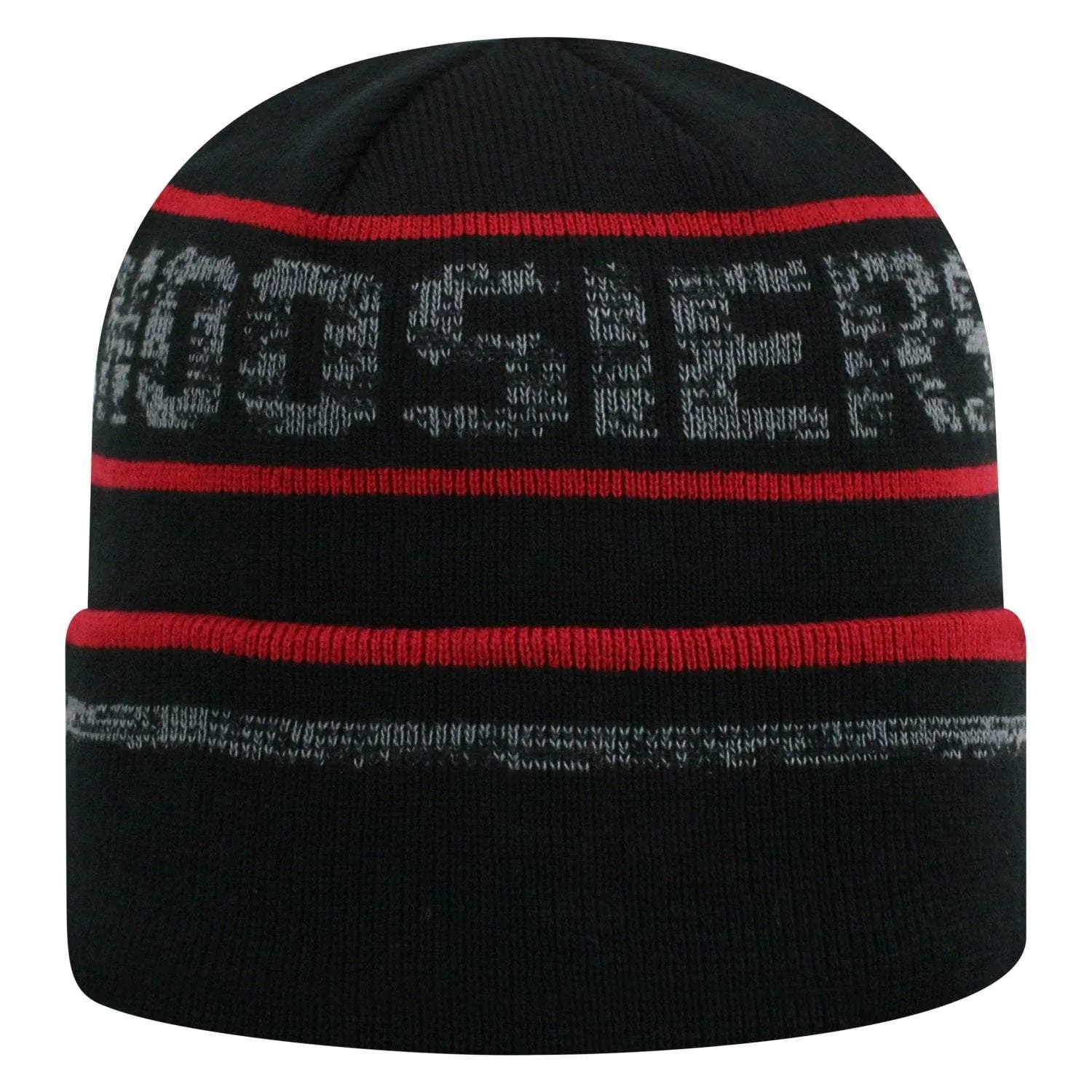 Indiana Hoosiers TOW Black Striped "Effect" Style Cuffed Knit Beanie Cap