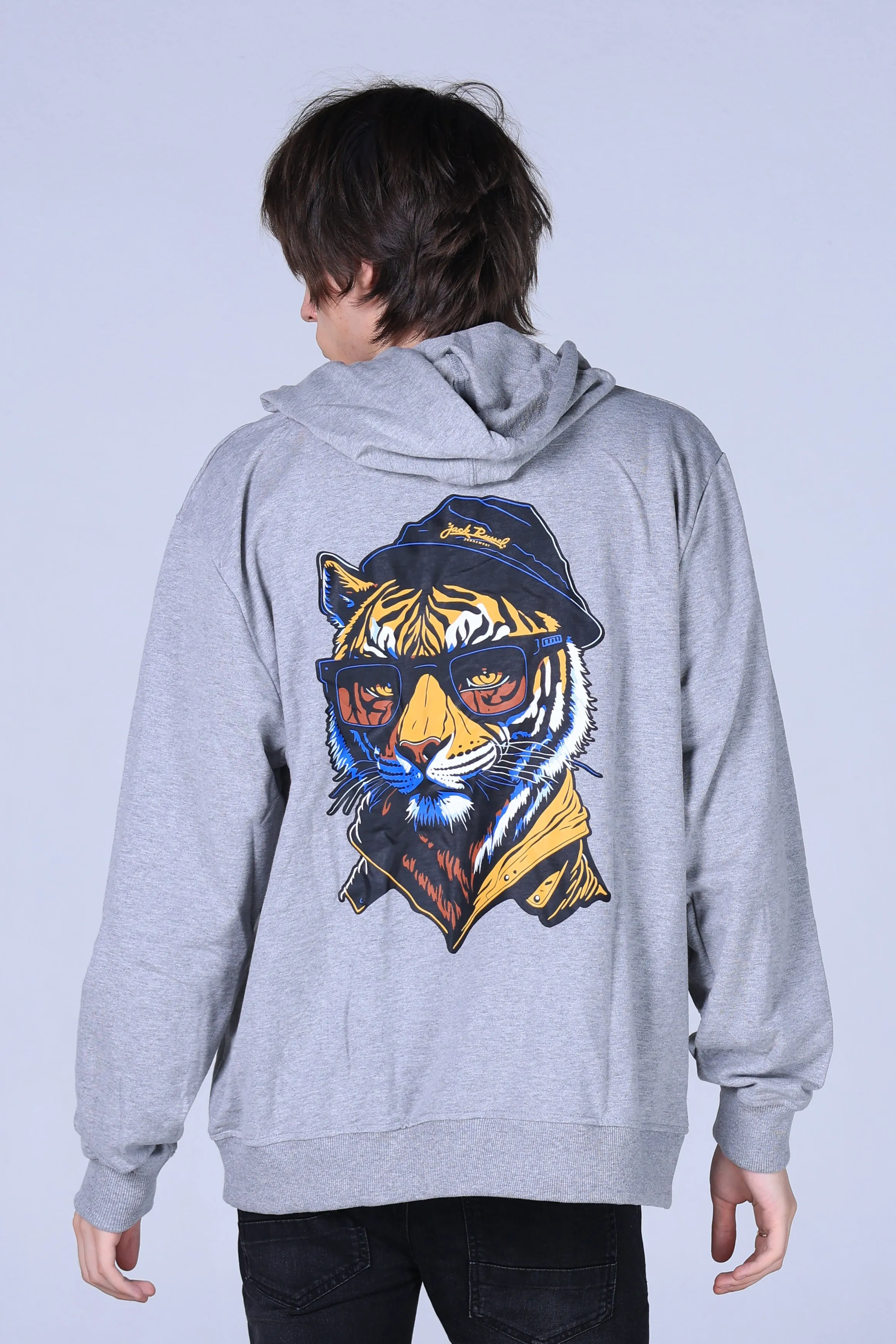 Jack Russel - Men Hoddies - Handwerk HD-102 Tiger Design Black/ Grey