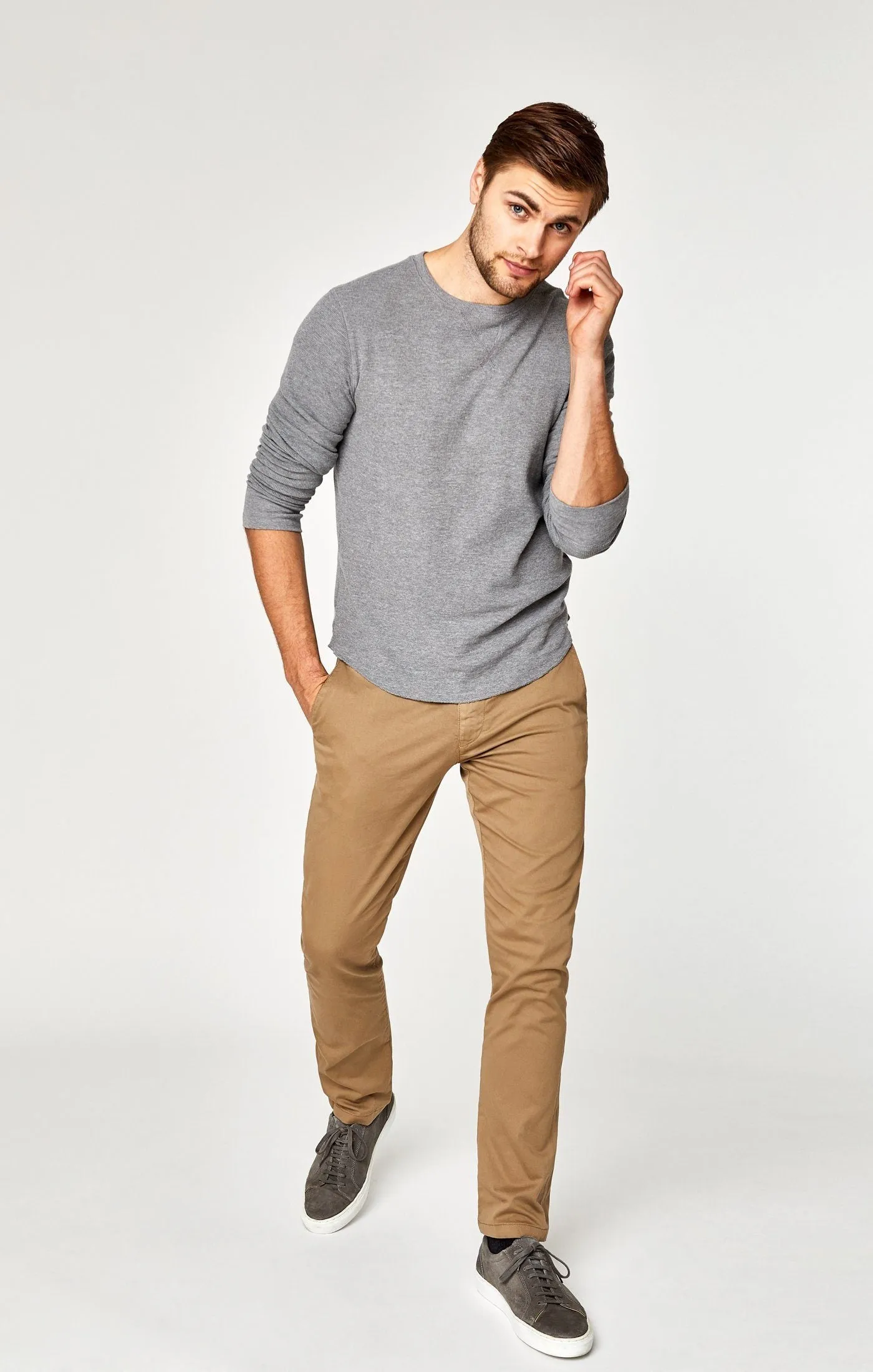 JOHNNY SLIM CHINO IN BRITISH KHAKI TWILL