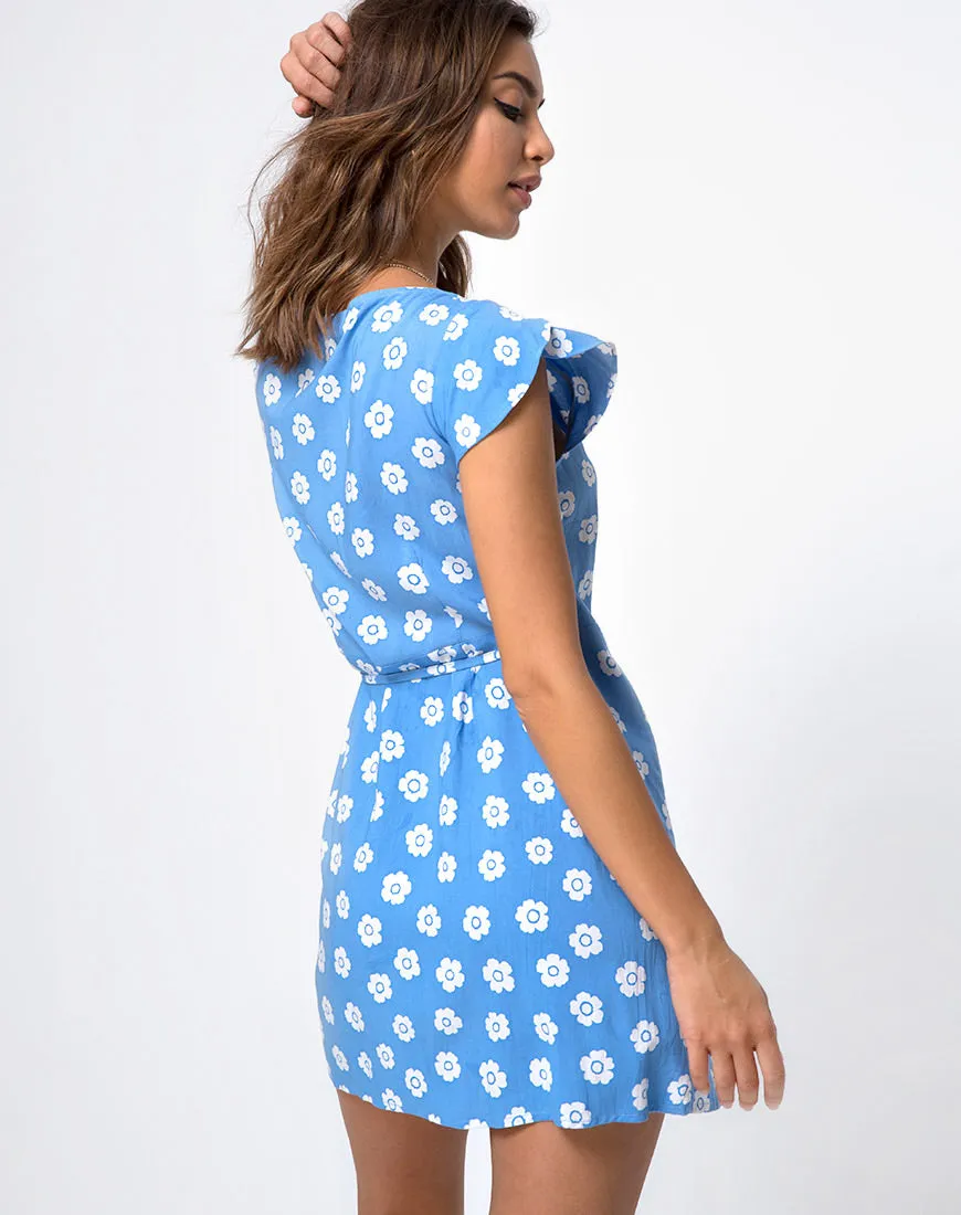 Karill Dress in Daisy Stamp Sky Blue