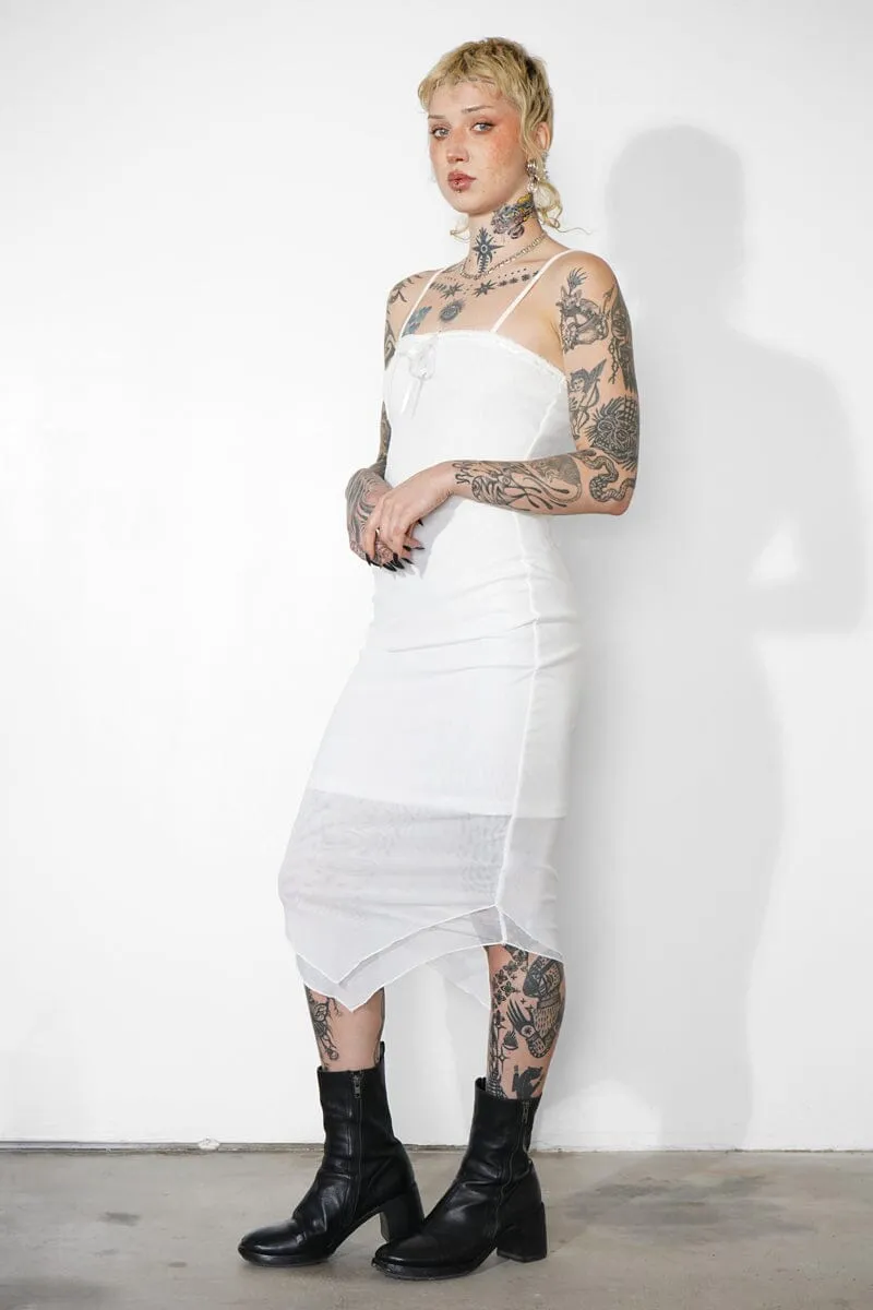 Keeley Mesh Slip Dress - Ivory [Last medium]