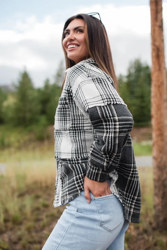 Keep Your Secrets Ivory Mixed Plaid Shacket FINAL SALE