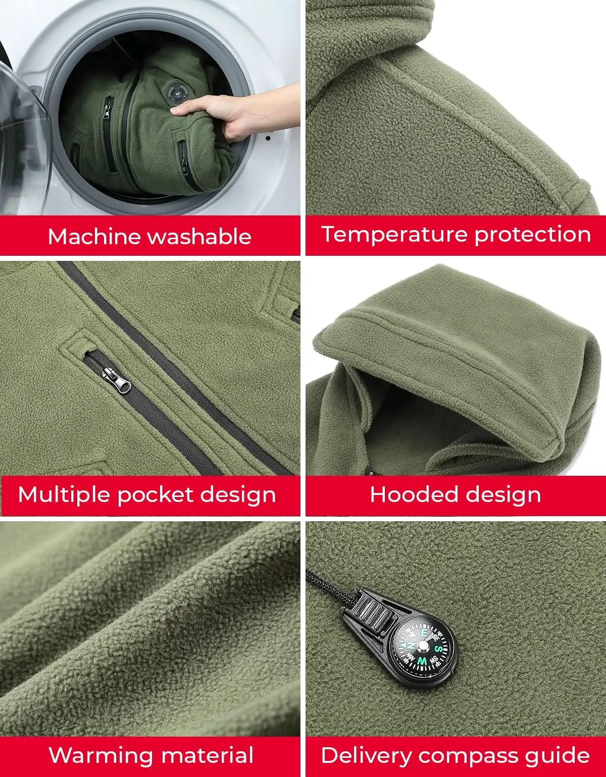 KEMIMOTO Electric Hooded Sweatshirt with 12V 20000mAh Battery Pack