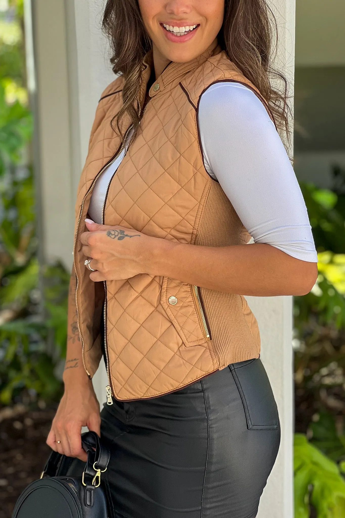 Khaki Quilted Vest