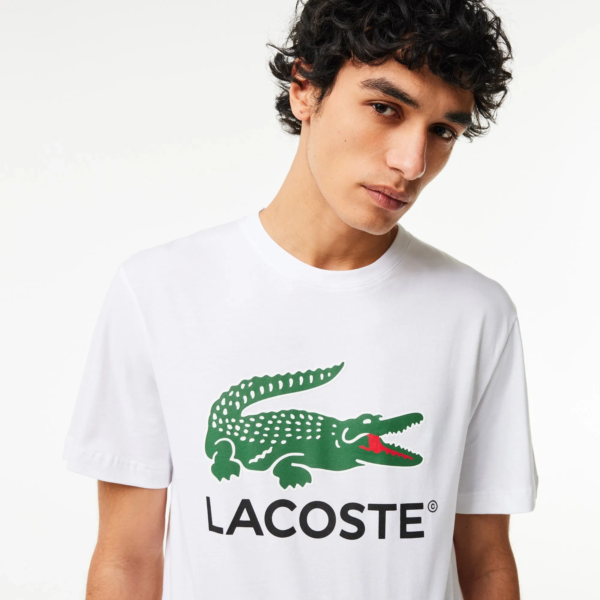 Lacoste Men's Cotton Jersey Signature Print T-Shirt