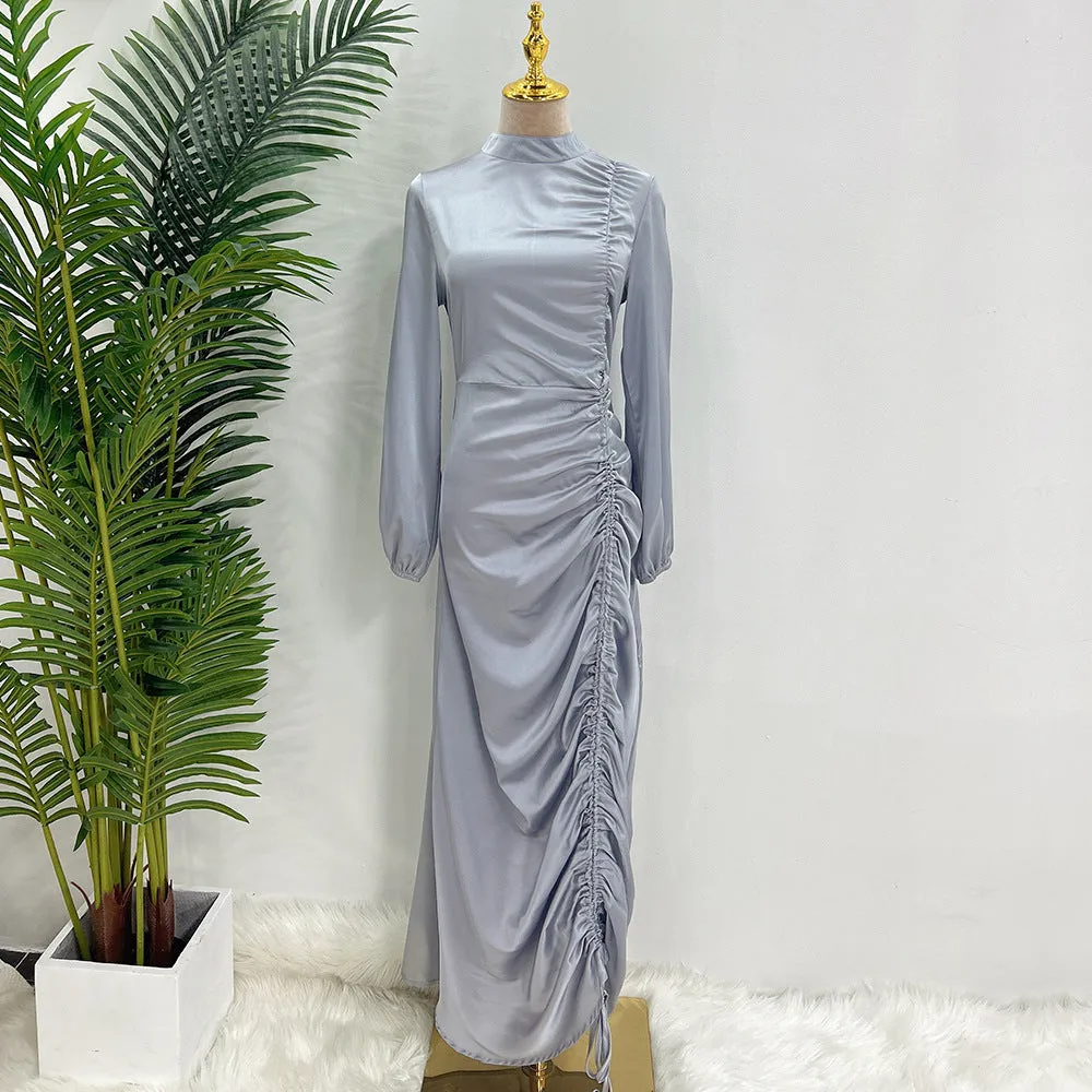 Ladies Feminine Solid Color Plus Size Robe Dress