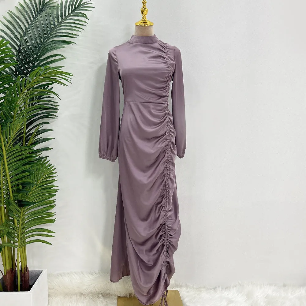 Ladies Feminine Solid Color Plus Size Robe Dress