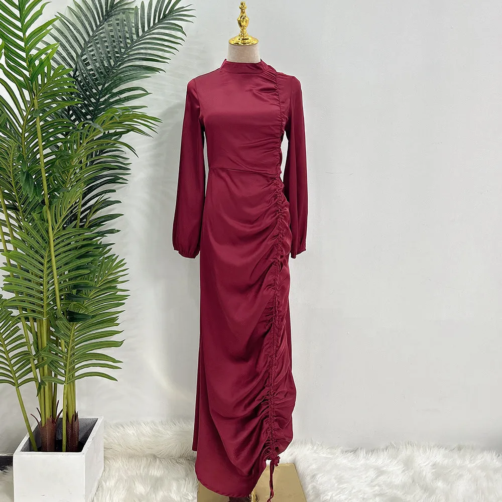 Ladies Feminine Solid Color Plus Size Robe Dress