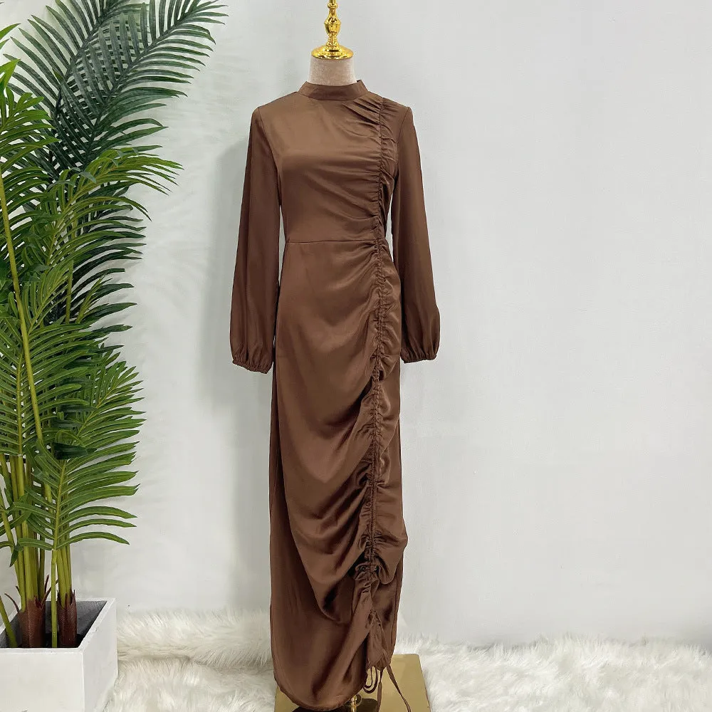 Ladies Feminine Solid Color Plus Size Robe Dress