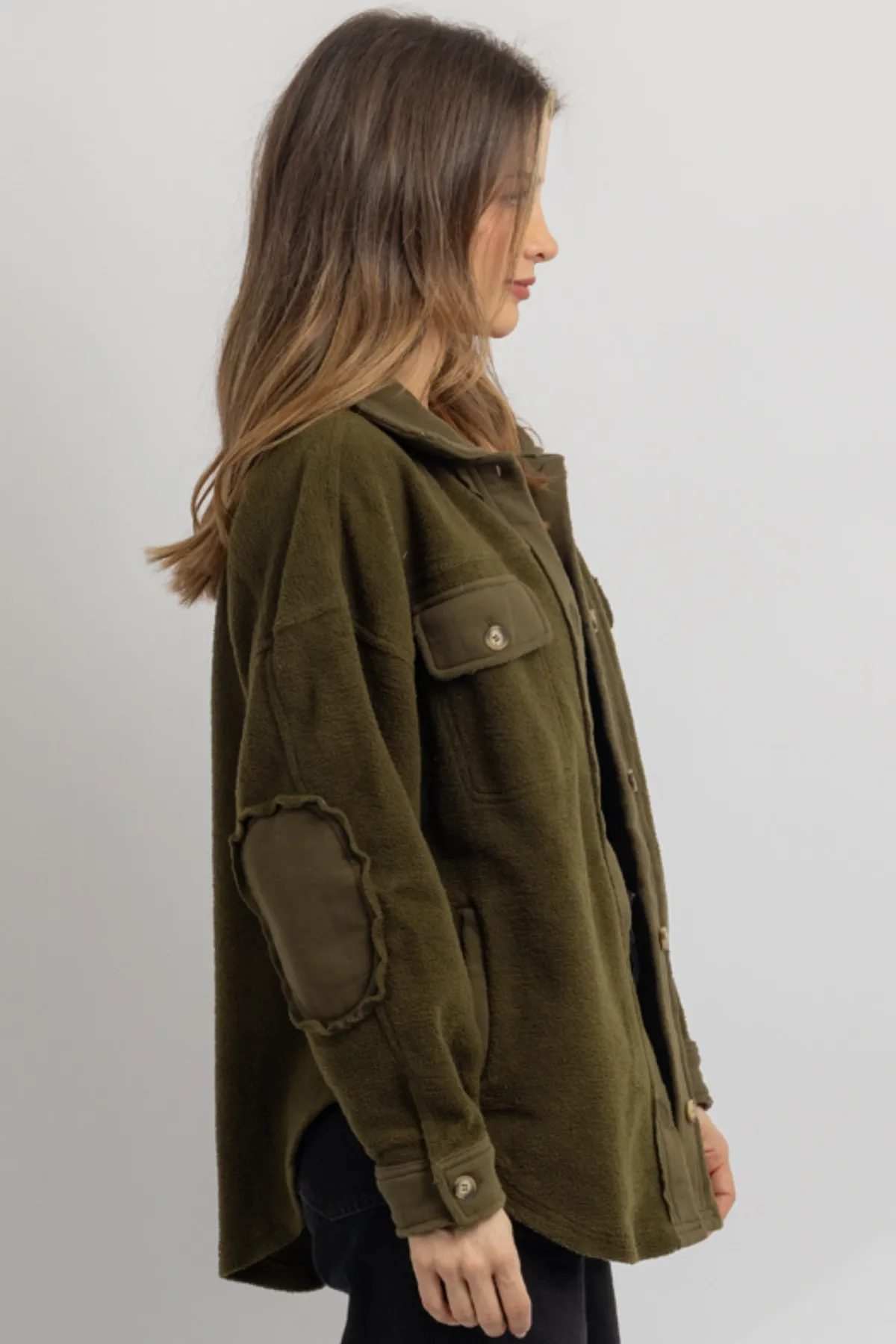 LASSO OLIVE SHEARLING SHACKET