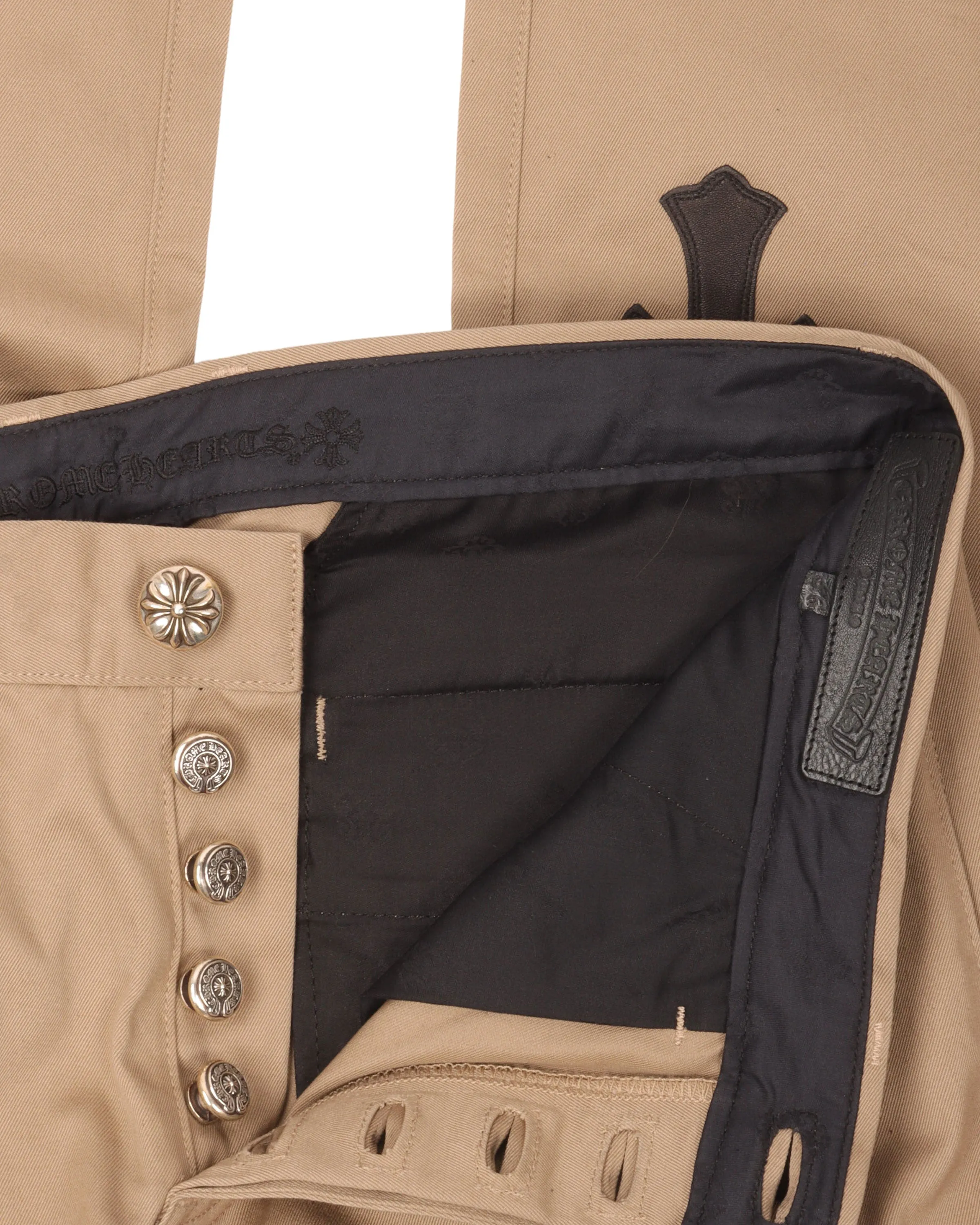 Leather Cross Chino Pants