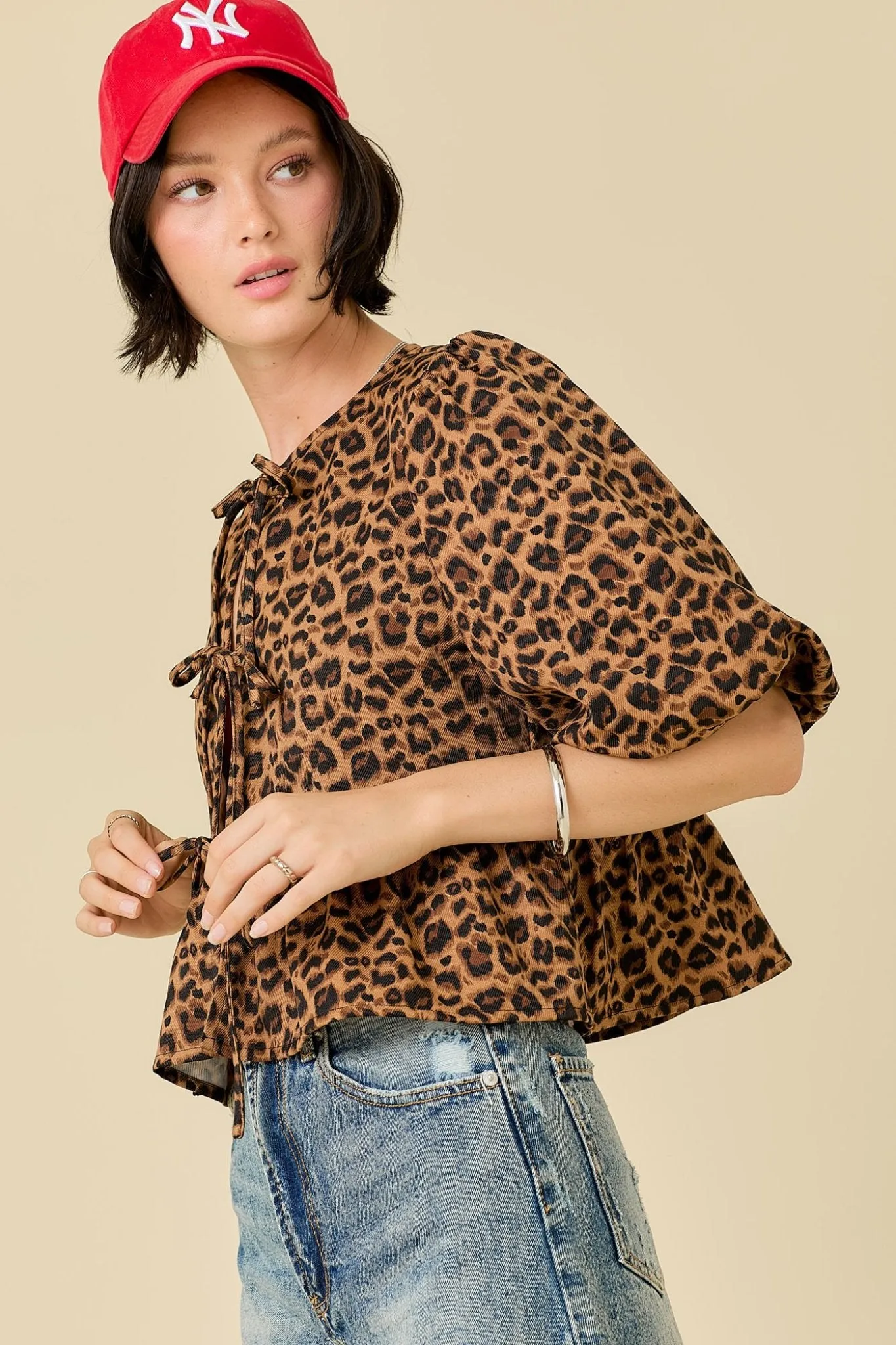 Leopard Loving Tie Top