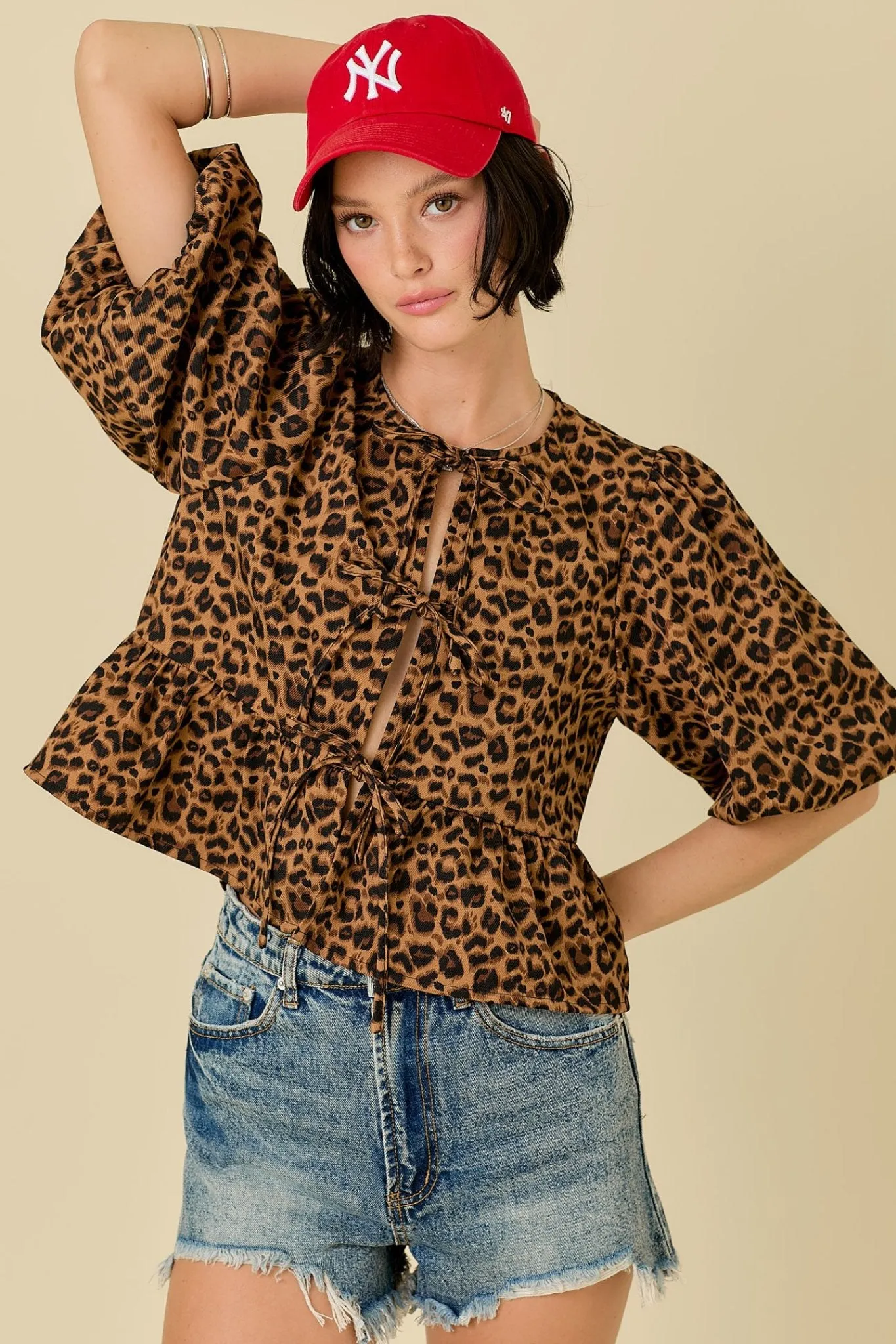 Leopard Loving Tie Top