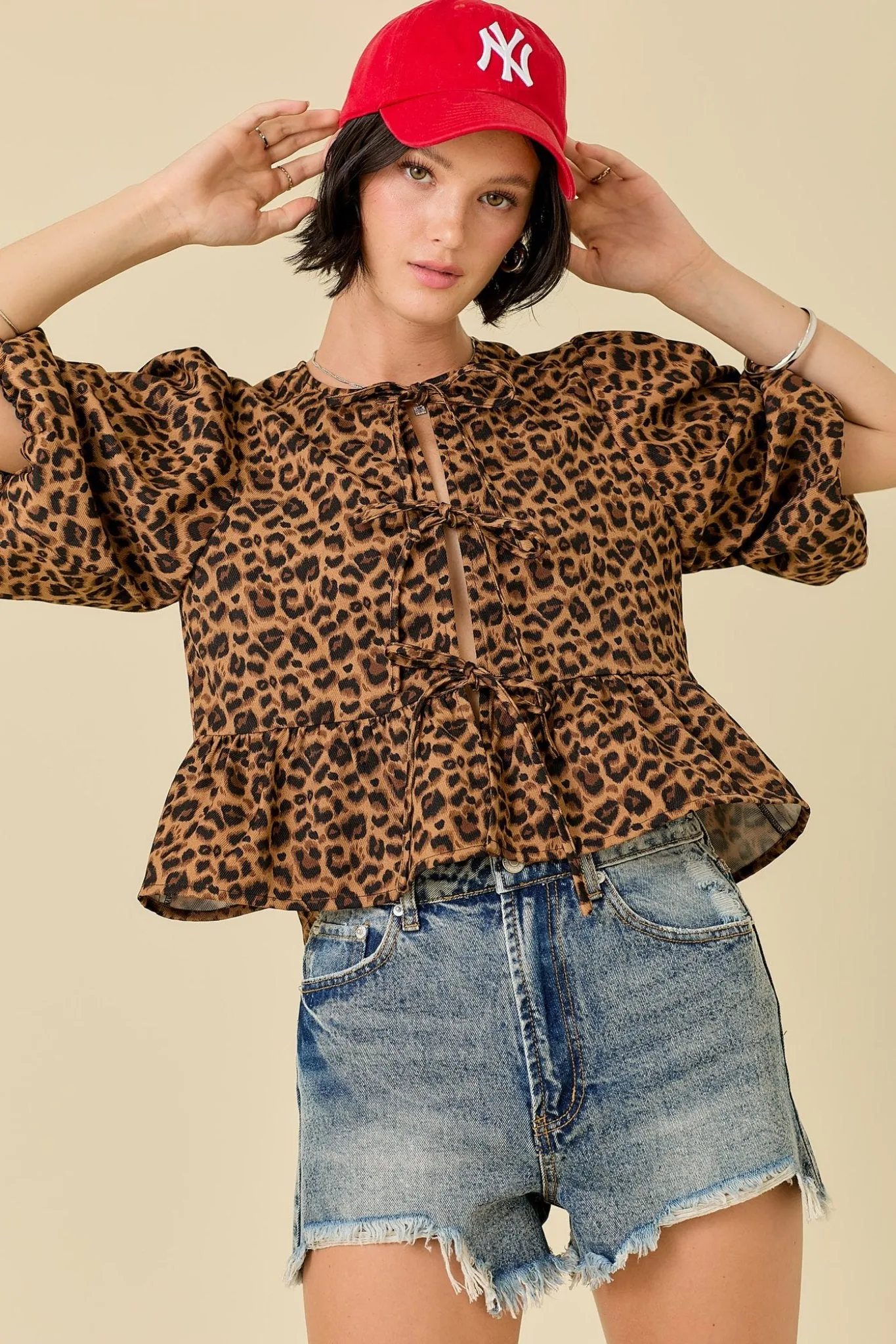 Leopard Loving Tie Top