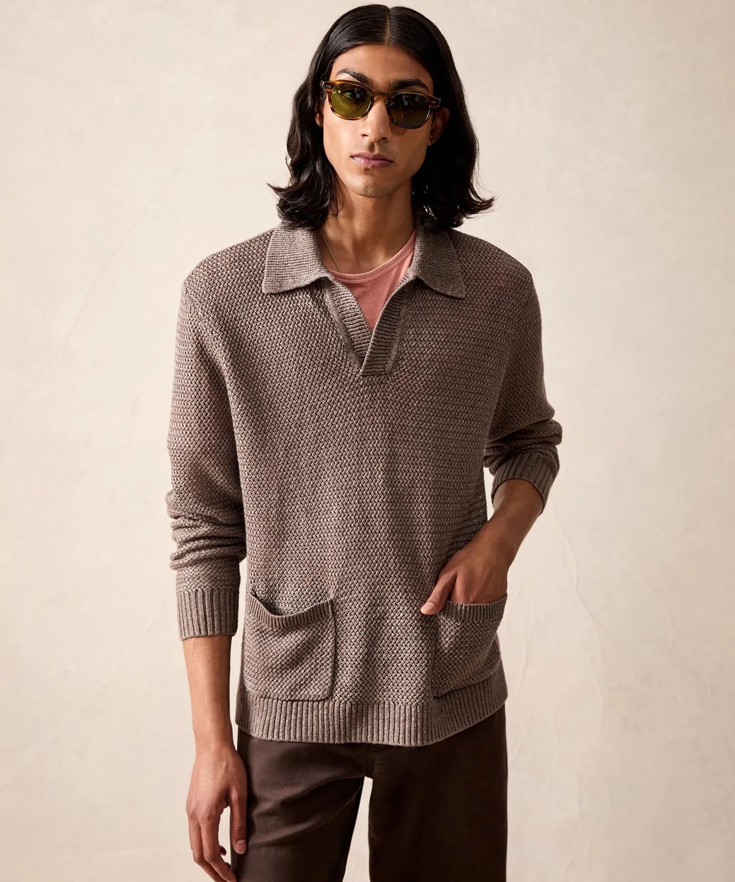 Linen Popover Sweater in Umber