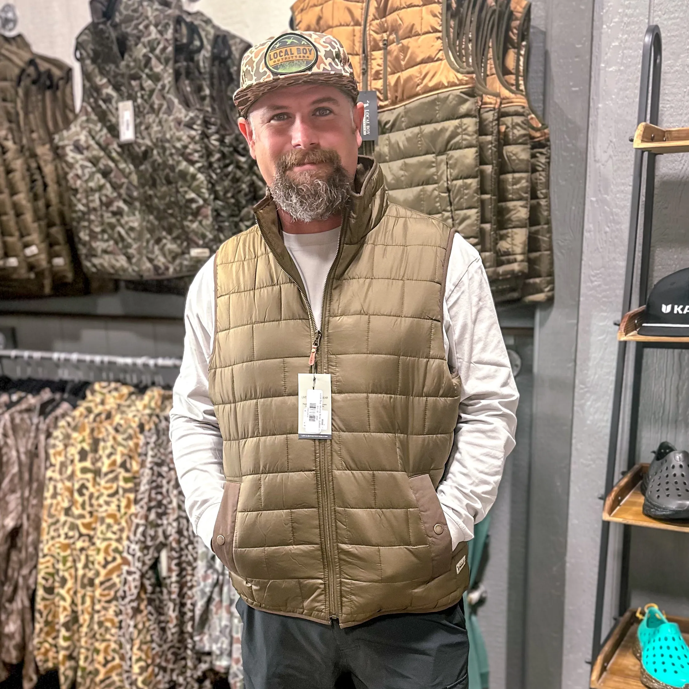 Local Boy: Mocha Brick Quilted Vest