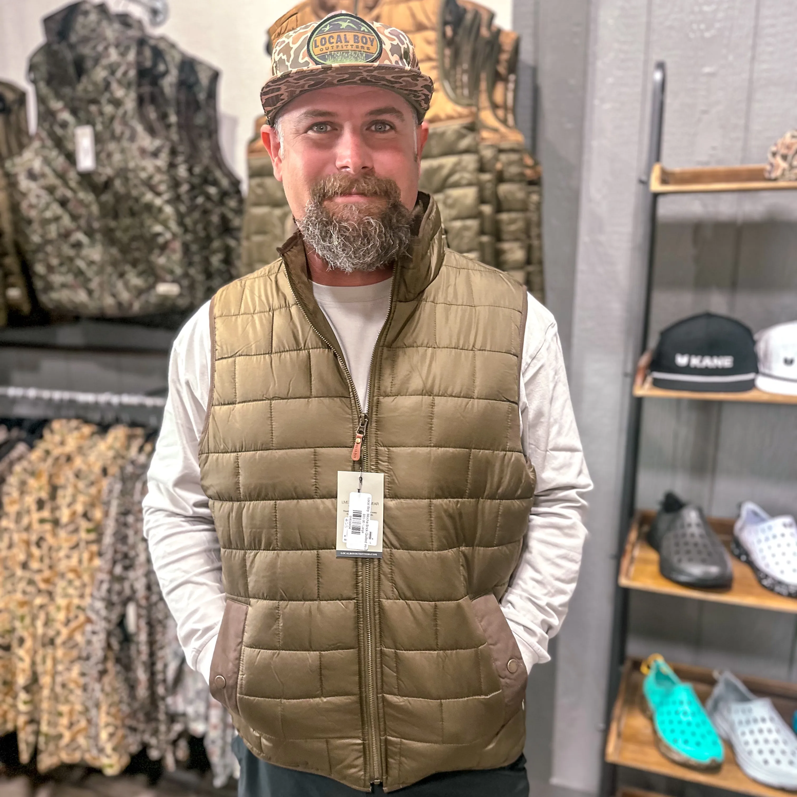 Local Boy: Mocha Brick Quilted Vest