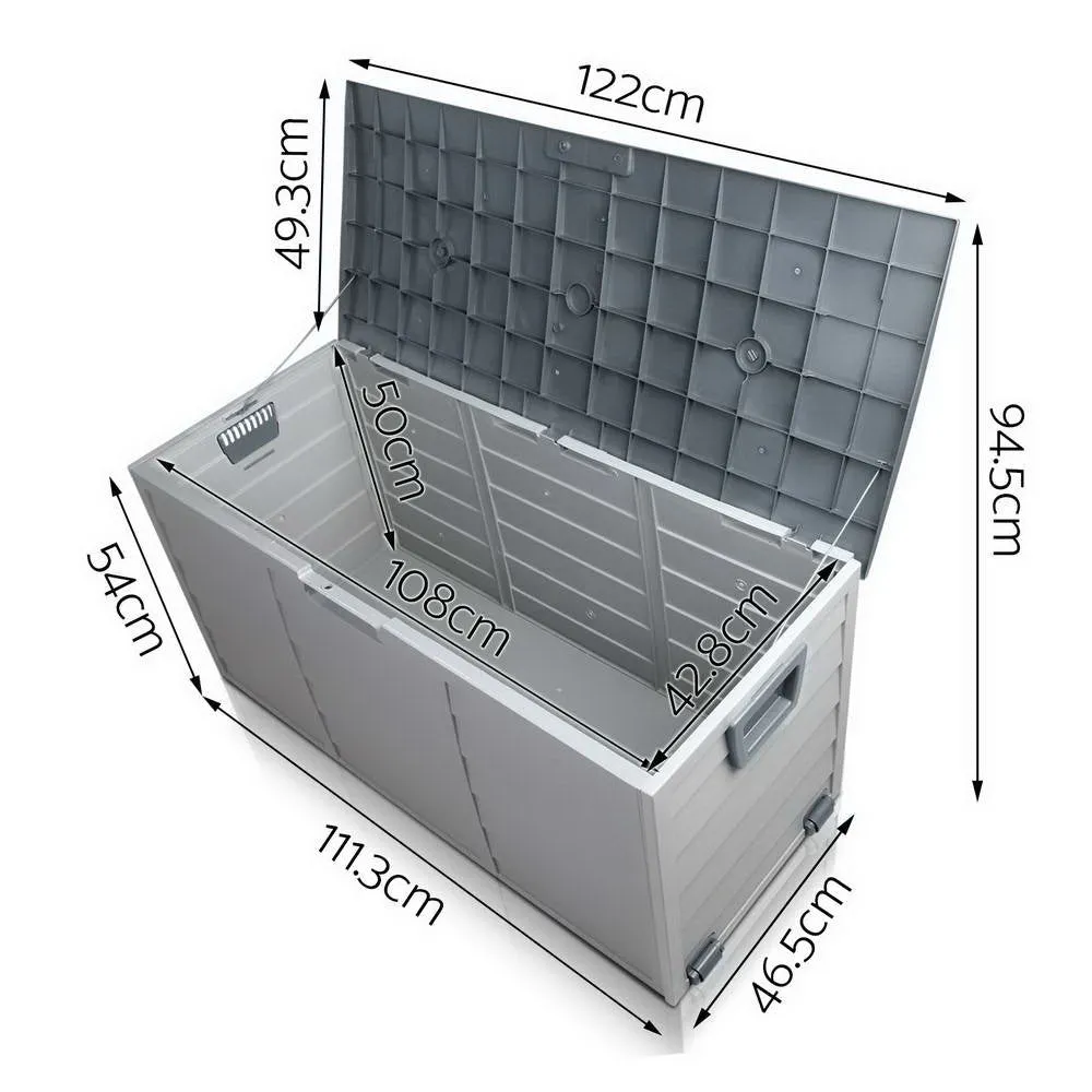 Lockable 290L Outdoor Storage Box w/ Wheels & Handles | Gardeon