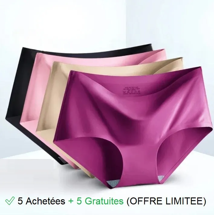 Lot de 10 culottes sans couture en soie glacée