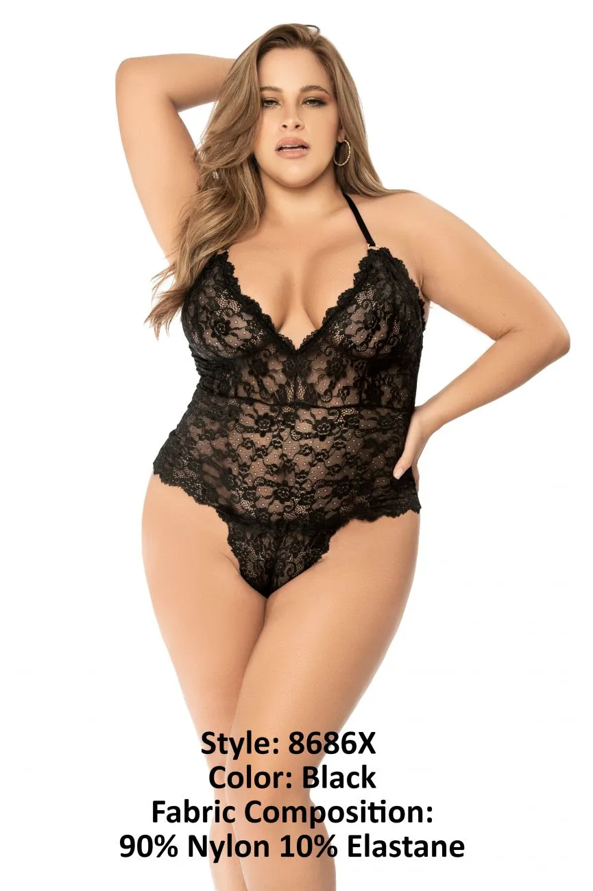 Mapale 8686X Curvy Size Bodysuit Color Black