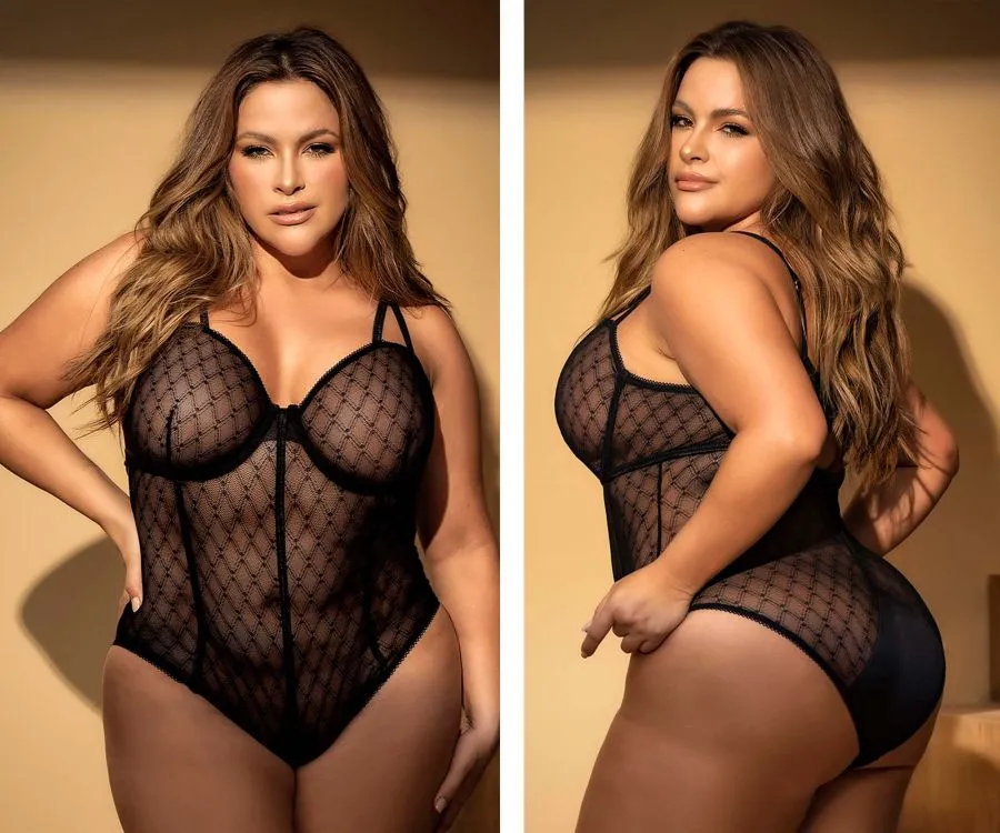 Mapale 8781X Curvy Size Bodysuit Color Black