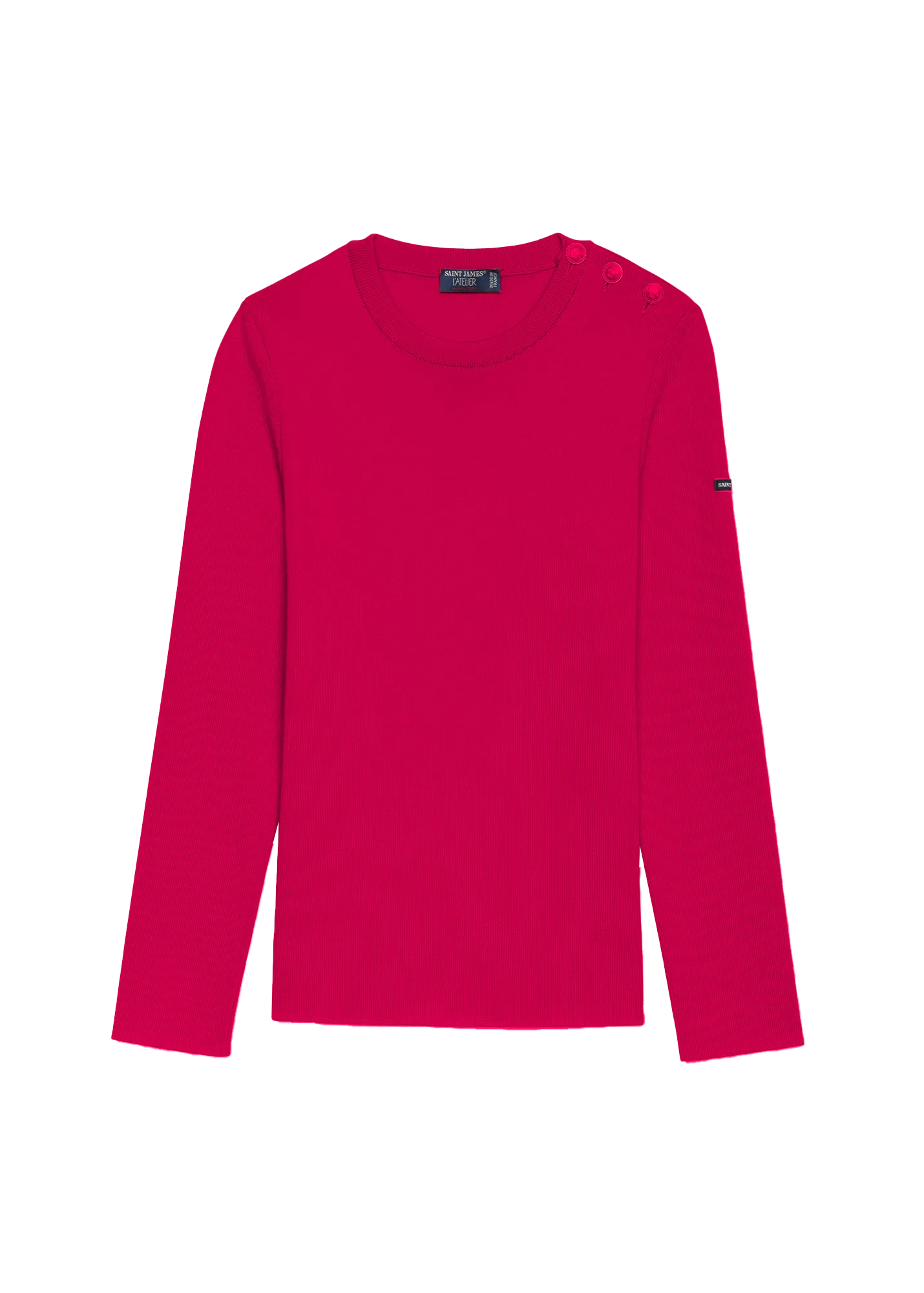 MAREE - Soft Wool Breton Sweater for Women | Slim Fit (MAGENTA POP / ELECTRIC BLUE)