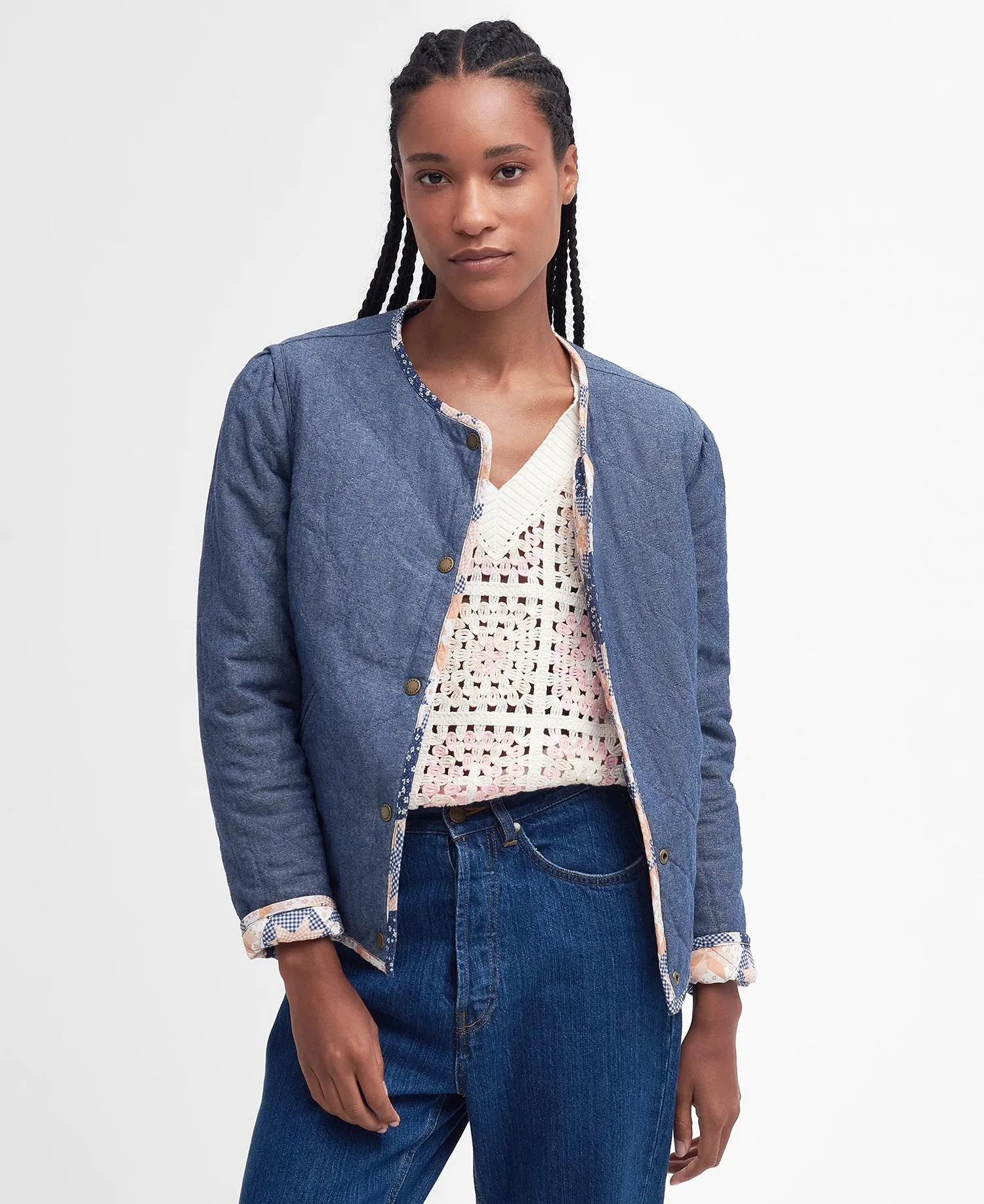 Margate Reversible Collarless Jacket - Multi