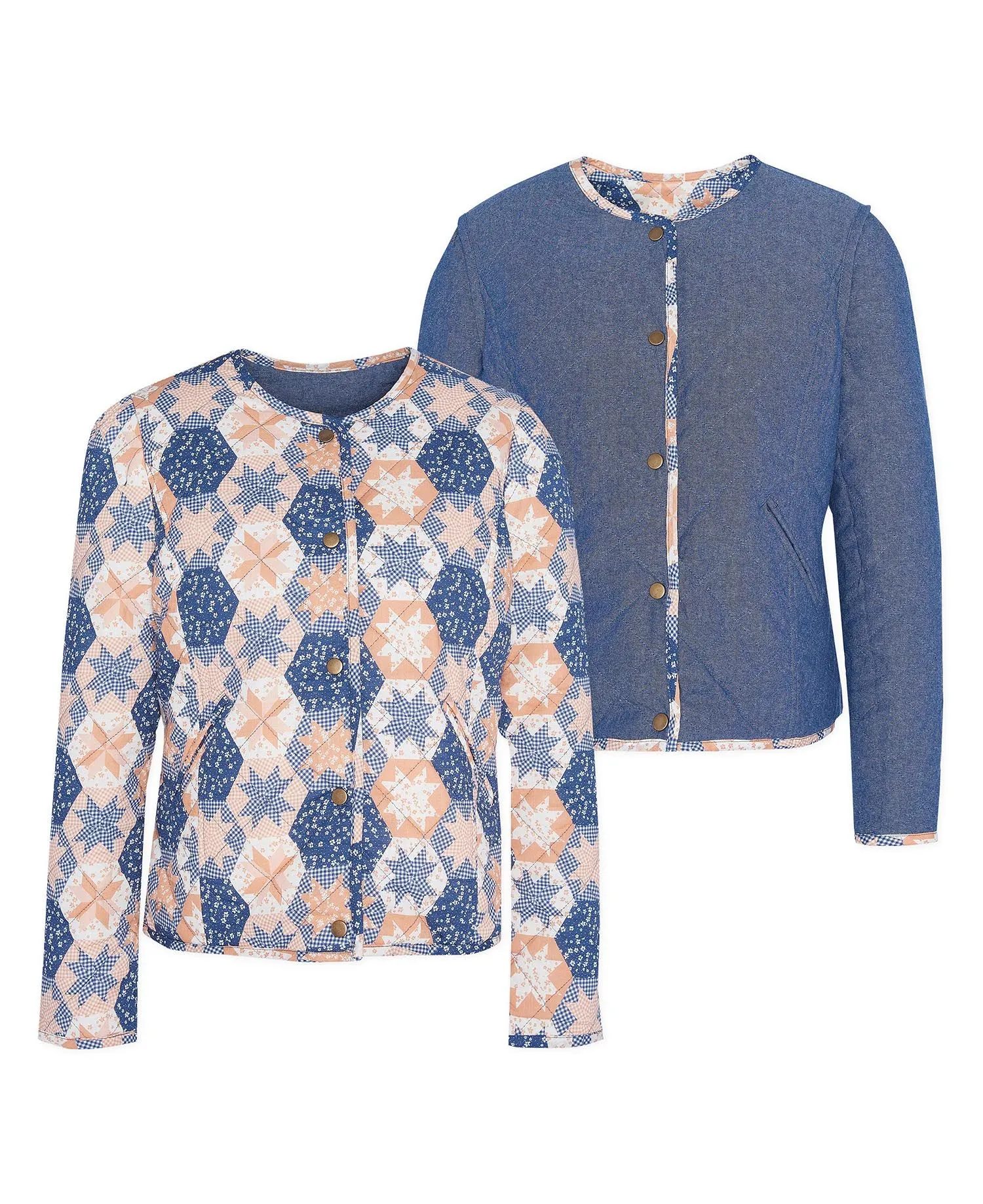 Margate Reversible Collarless Jacket - Multi