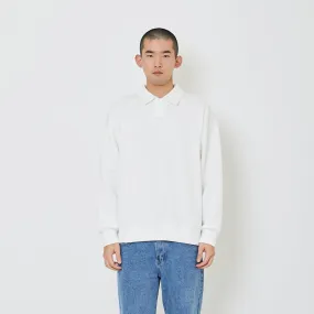 Men Oversized Polo Sweater - Off White - SM2405090A