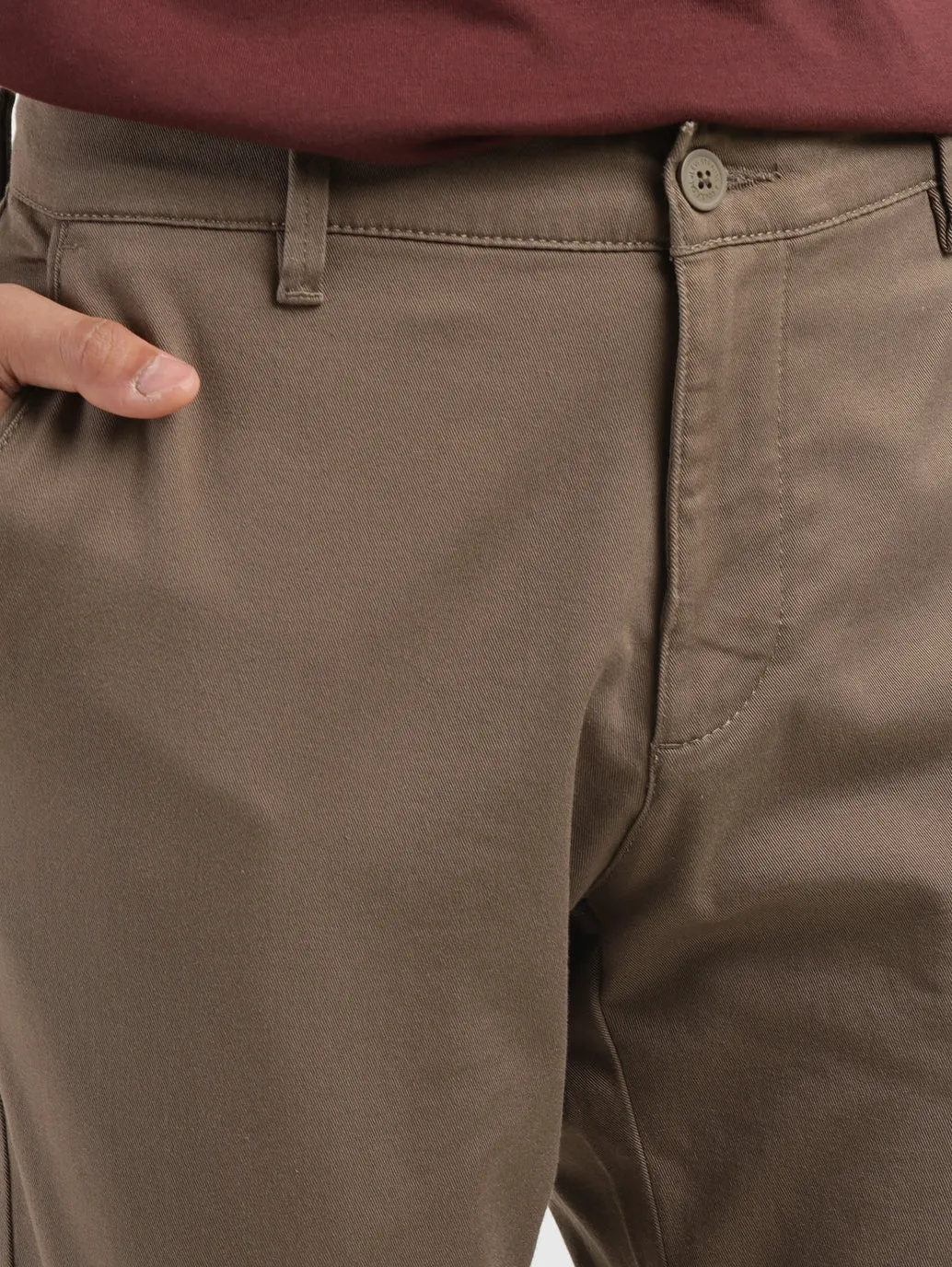 Men's Brown Slim Fit Trousers