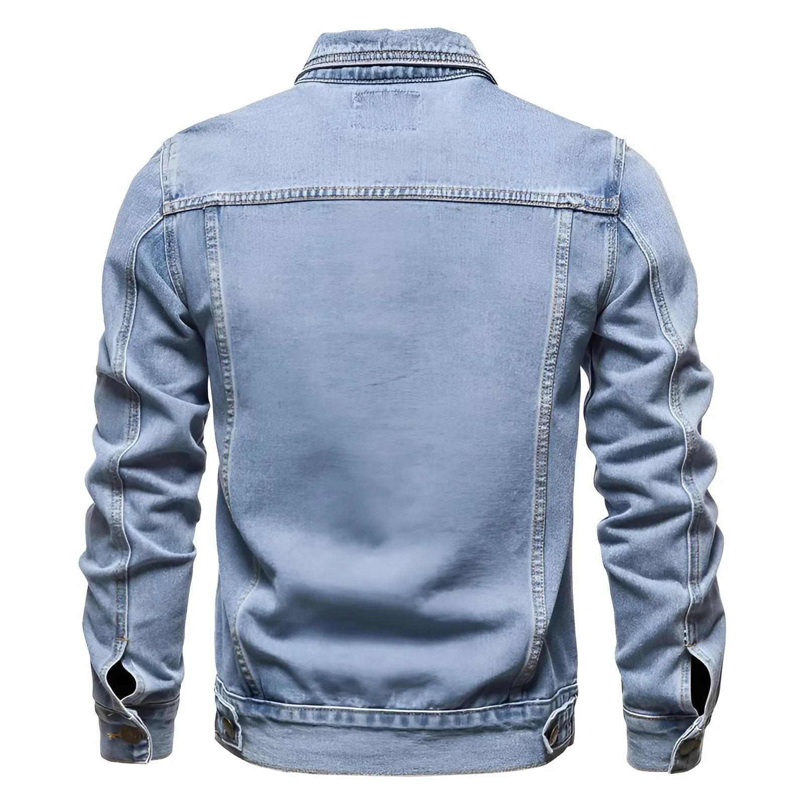 Men's Denim Jackets Motorcycle Fashion Jean Jackets Slim Fit Casual Black Blue Coats