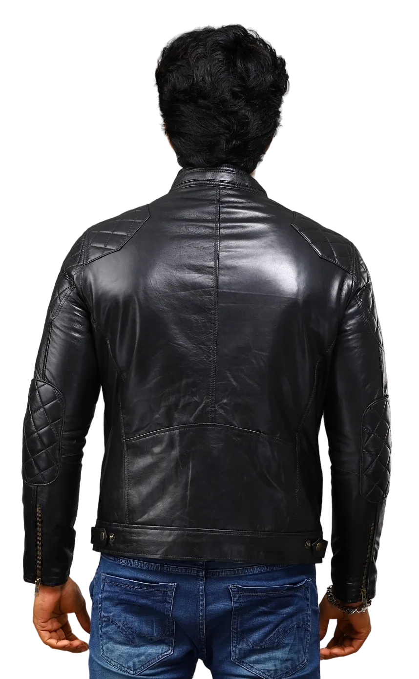 MENS LEATHER JACKET 41002 (BLACK)