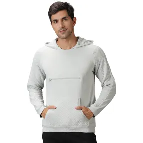 Men's Quilted Hooded Sweat Shirt with Kangaroo Pockets.