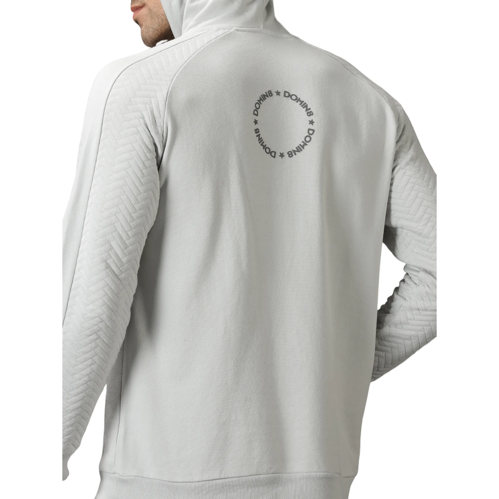 Men's Quilted Hooded Sweat Shirt with Kangaroo Pockets.