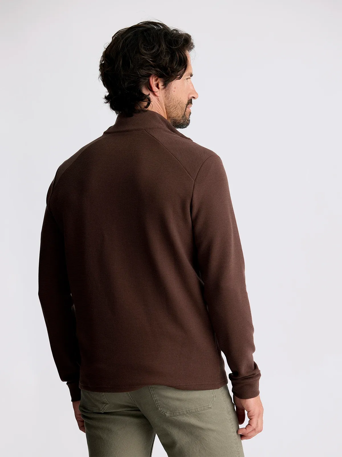 Men's Waffle Quarter Zip - Chestnut