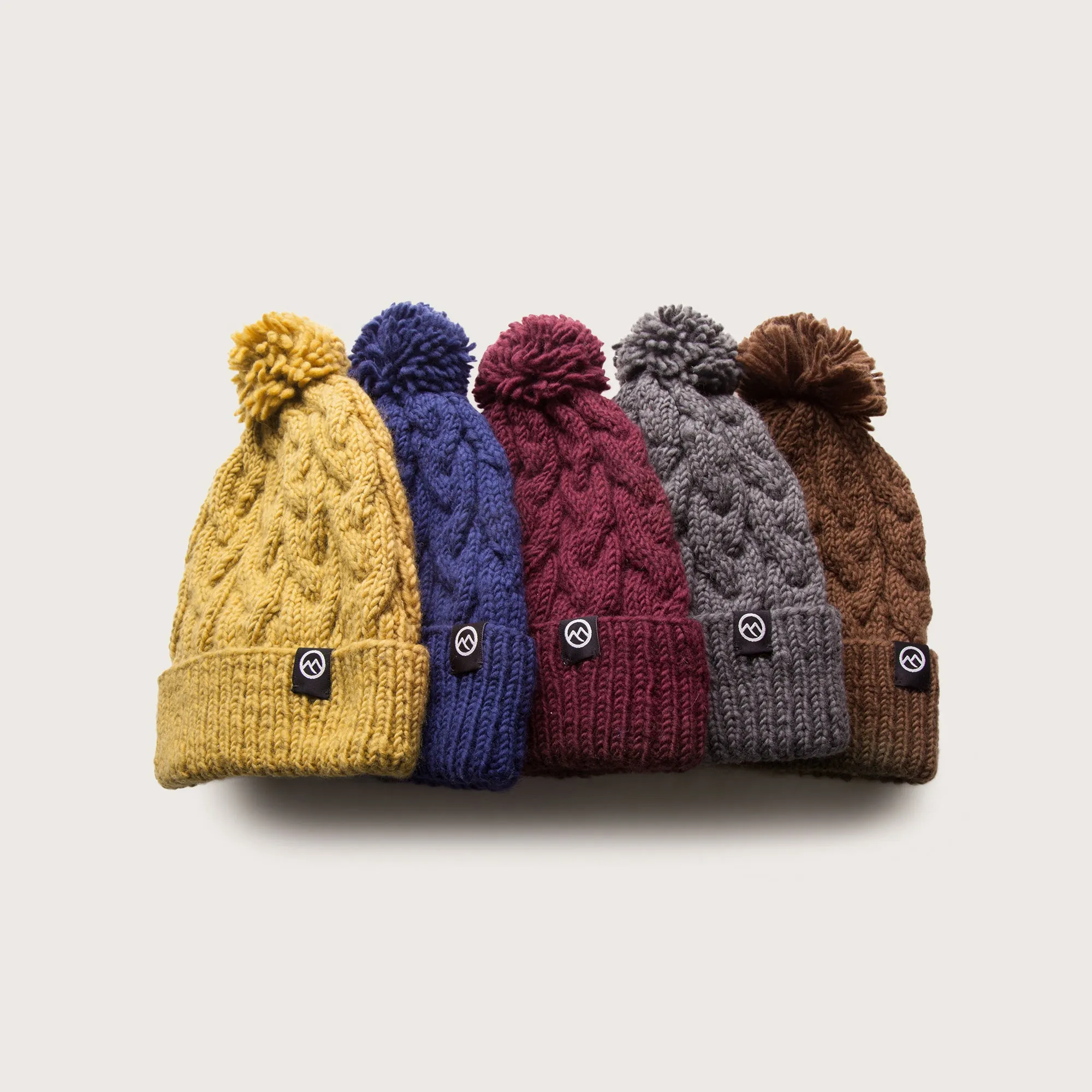 Merino Wool Links Beanie - Grape