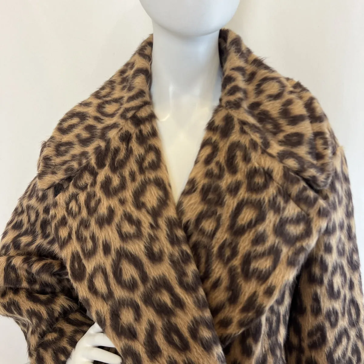 Michael Kors Leopard  Print Faux Fur Coat