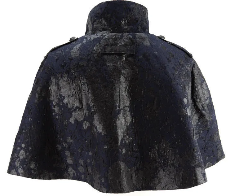 Midnight Splatter Paint Military Cape