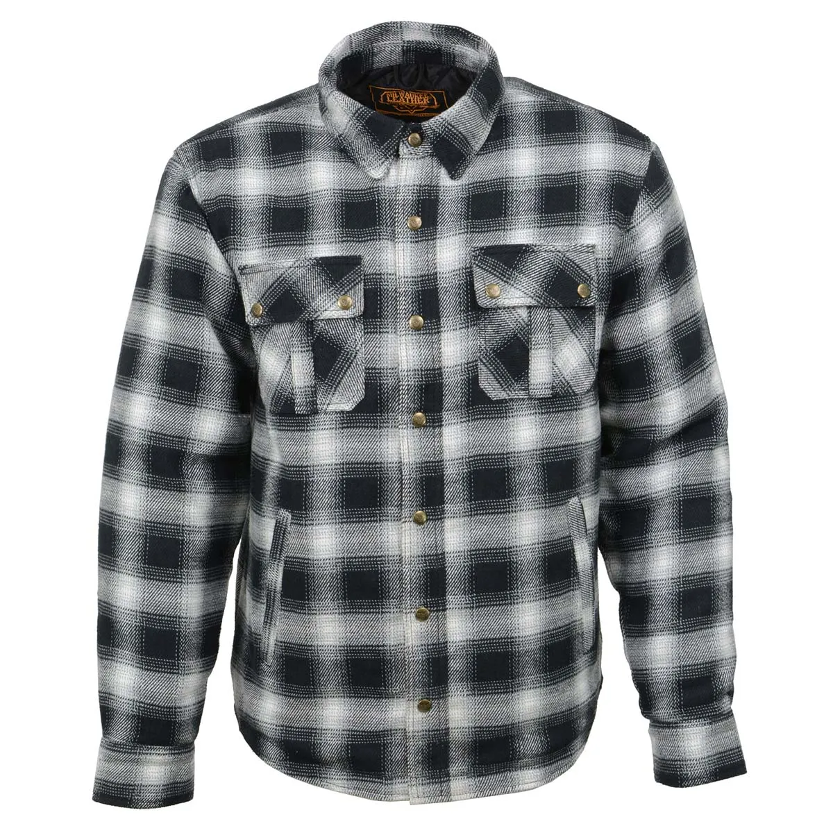 Milwaukee Leather MPM1638 Men's Black and White Checkered Flannel