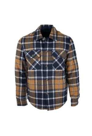 MJ001 - Men's Check Padded Overshirt - MUSTARD