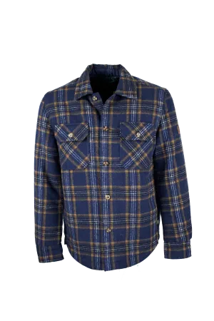 MJ001 - Men's Check Padded Overshirt - NAVY