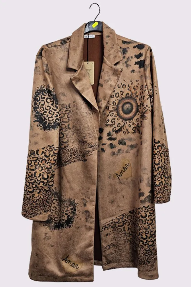 Multi Pattern Oversized Long Coat